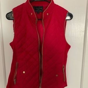 Red and Gold Trim Winter Vest
